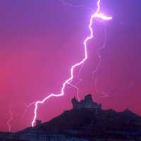 Lightning on Angel Peak (detail) © David Lewis Photography