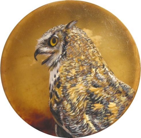 Great Horned Owl Drum Joan M. Hellquist