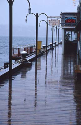 Placitas Artists -Rainy Pier in Halifax ©Lew Engle