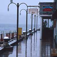 Placitas Artists - Rainy Pier in Halifax Lew Engle