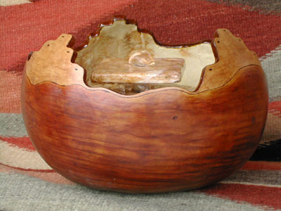 Pueblo Gourde Bubbler Lynne Kottel - Zia Gourds