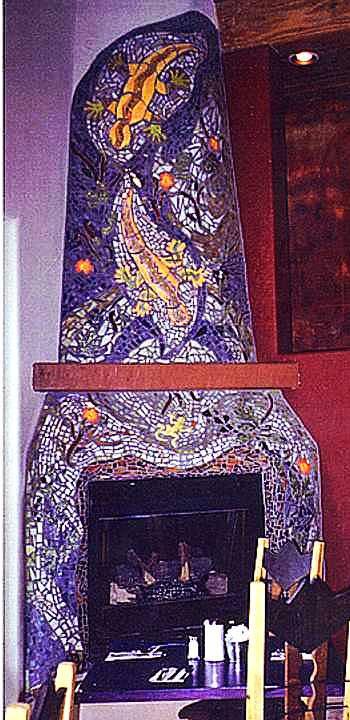 Placitas Artists - The Range, Lizard Lounge Fireplace Laura Robbins