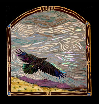 Raven Flies over Mountans  - Laura Robbins