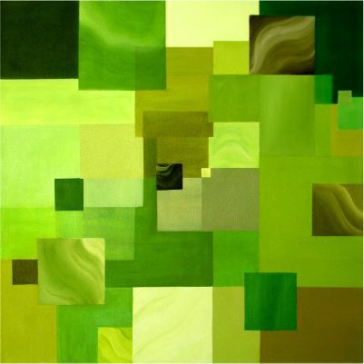 Shades of Green Squares Sylvia Eisenhart